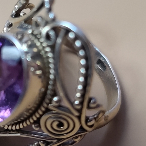 Sterling Silver Purple Amethyst Rustic - Picture 11 of 16